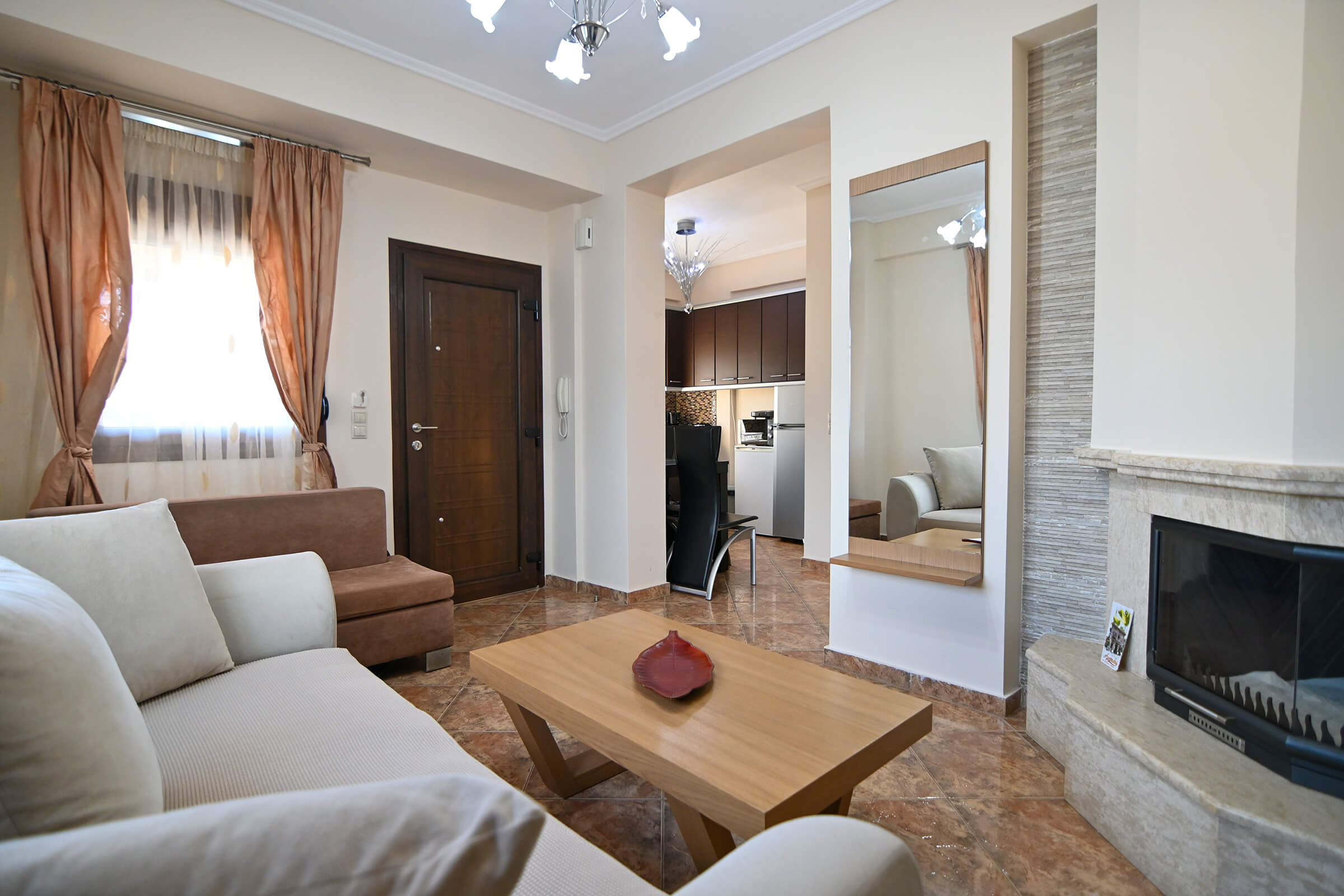 Amalia Lux Villas | No 1 | Living Room | Nea Vrasna | Private Villa for up to 8 persons with Sea View, Garden & Barbecue