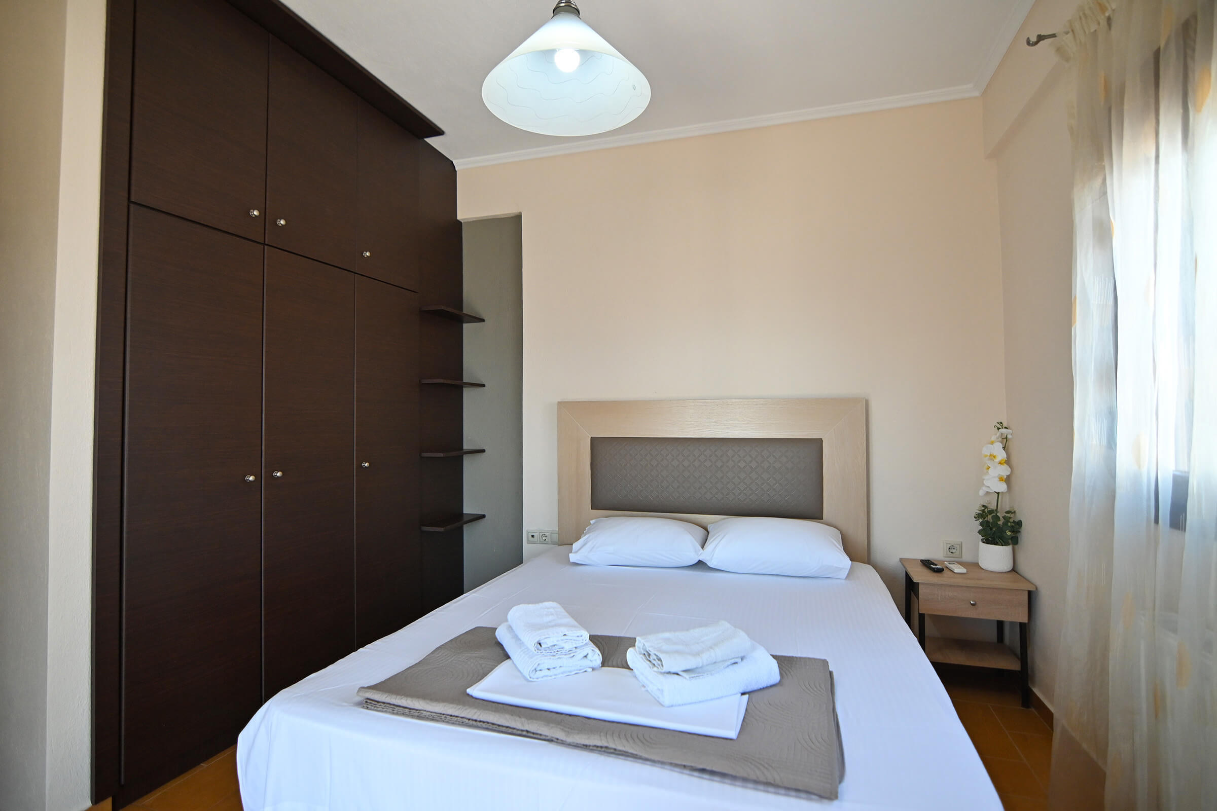 Amalia Lux Villas | Bedroom on the second floor | Nea Vrasna | Private Villa for up to 8 persons with Sea View, Garden & Barbecue