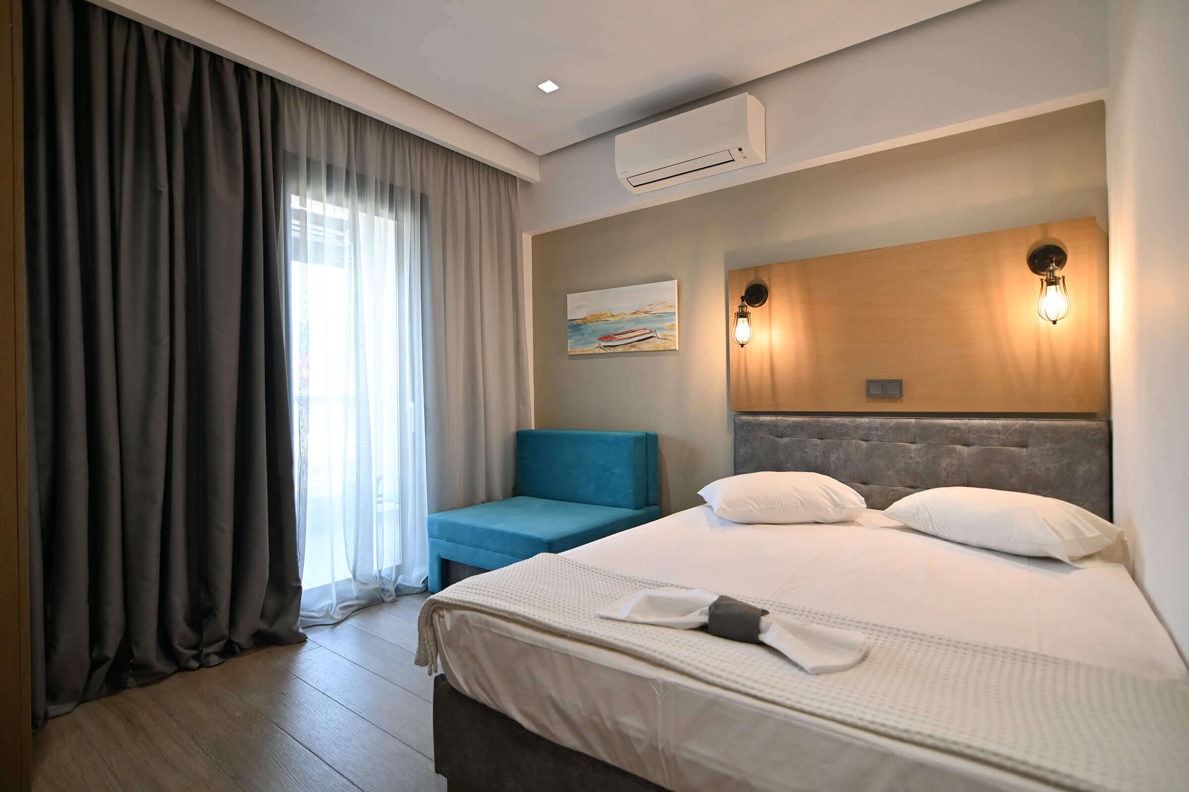 Double Room with Mountain View | Amalia Rooms Sea View | Nea Vrasna