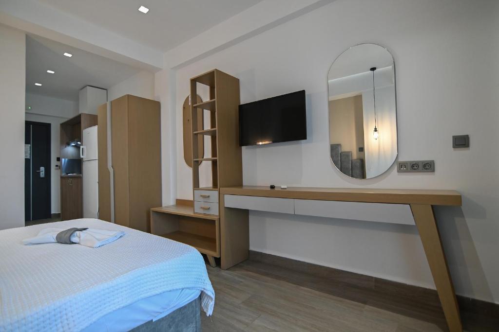 Double Room with Mountain View | Amalia Rooms Sea View | Nea Vrasna