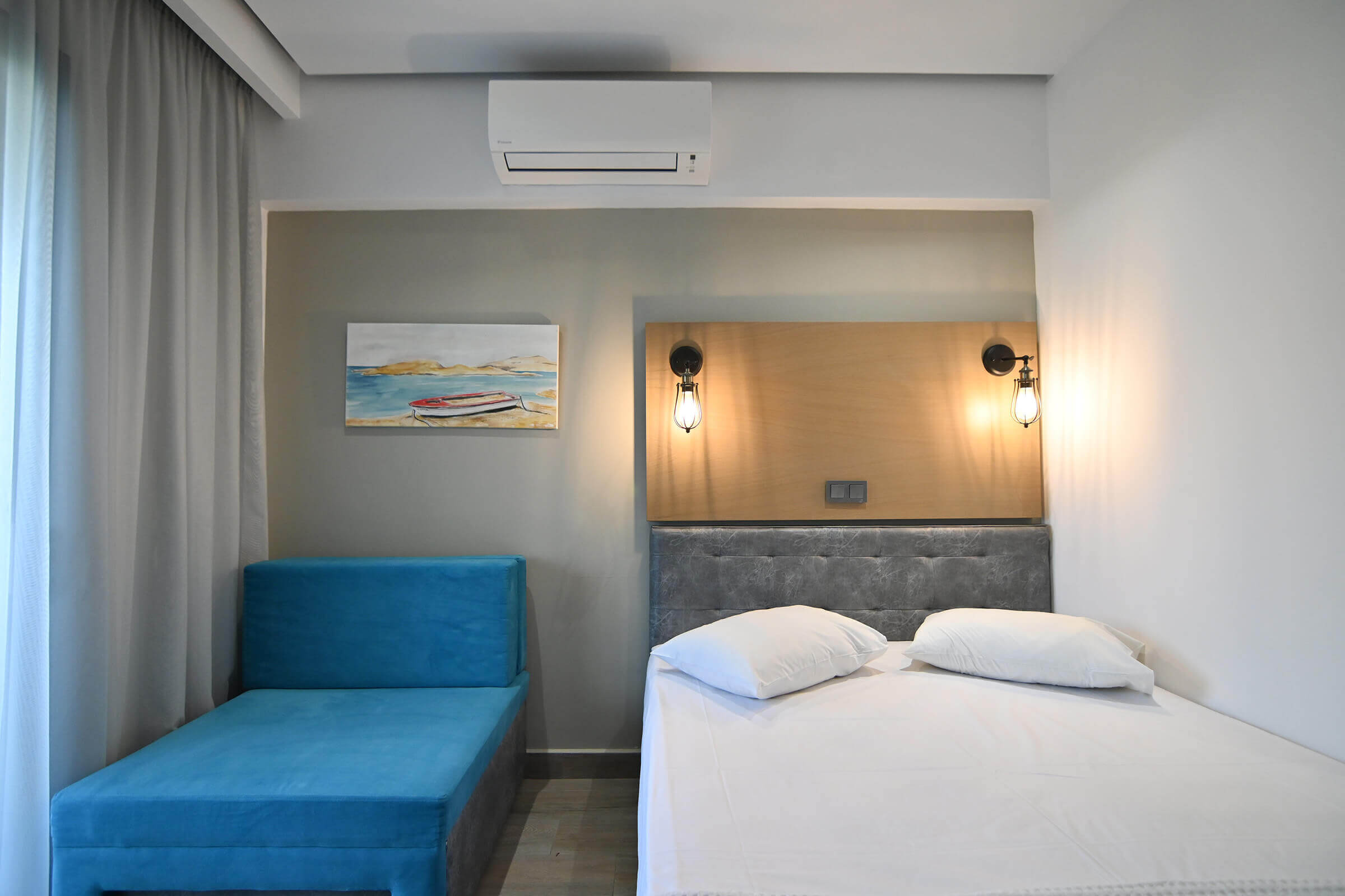Double Room with Mountain View | Amalia Rooms Sea View | Nea Vrasna