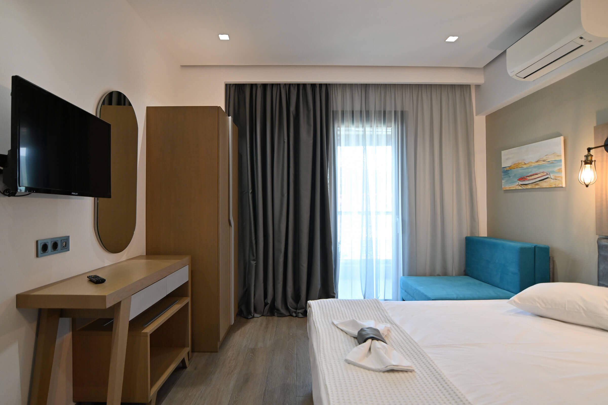 Double Room with Mountain View | Amalia Rooms Sea View | Nea Vrasna